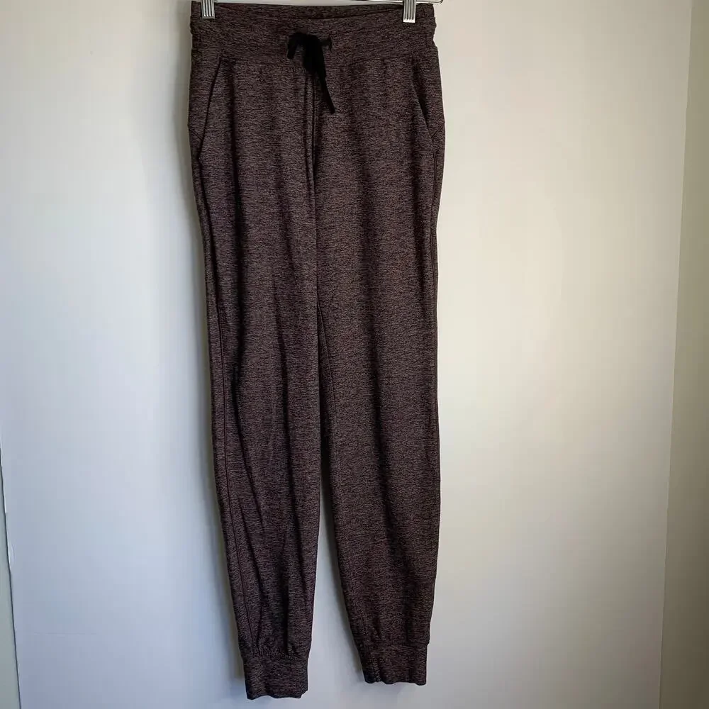 Lululemon Ready To Rulu Pant Heathered Spanish Rose Black Womens Size 4